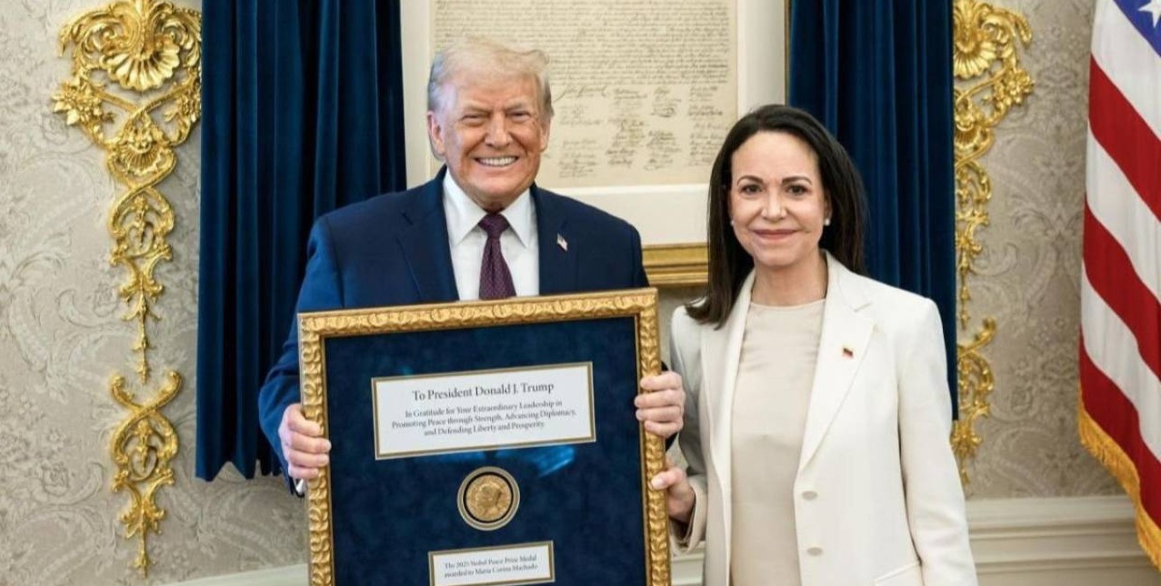 Trump dice que María Corina Machado le “obsequió” su Premio Nobel de la Paz
