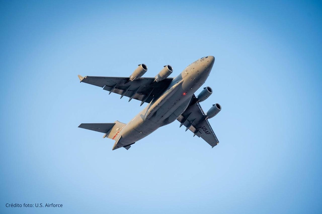 Avión C-17 del Ejército de EE. UU. llega a Guatemala este fin de semana