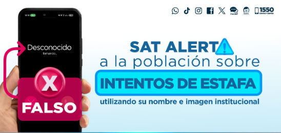 SAT advierte a contribuyentes sobre avisos y estafas utilizando imagen institucional