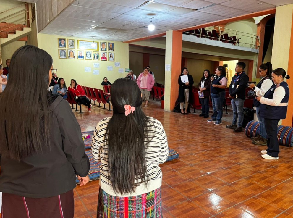 Simulacro de habilitación de albergue refuerza preparación en Chiantla, Huehuetenango
