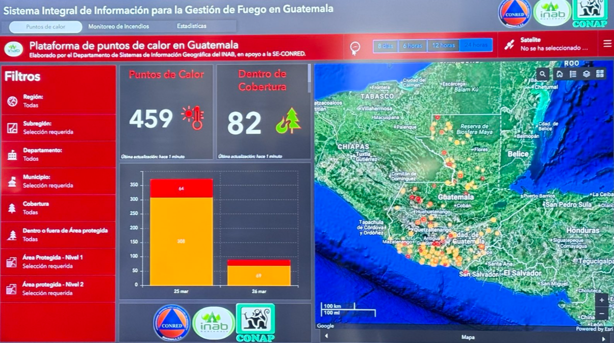 Pantallas de calor permiten identificar incendios y trasladar información para combatirlos