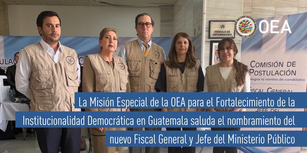 Misión de OEA pide que el nuevo fiscal general asuma en “la fecha prevista” y “sin que sea afectada”